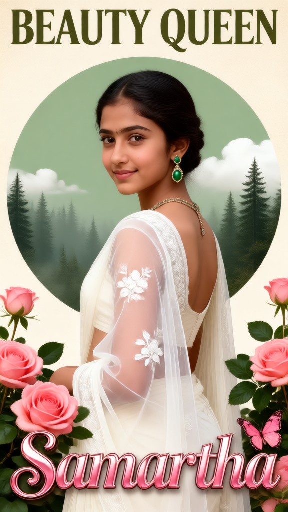 Portrait poster of the Rose Butterfly Beauty Queen image