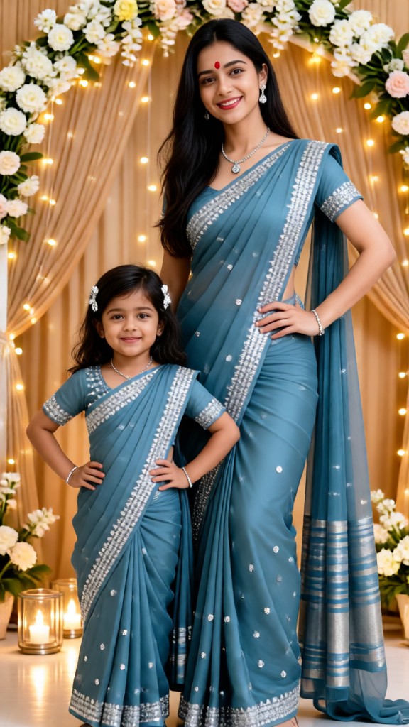 Vistell: Mother-Daughter Photos in Color-Changing Saris image