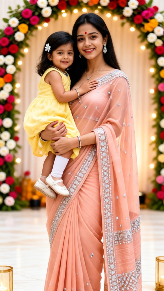 Vistell: Mother-Daughter Photos in Color-Changing Saris image