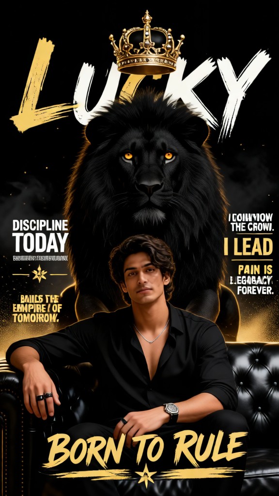 Portrait of a Black Lion in a Seated Pose image