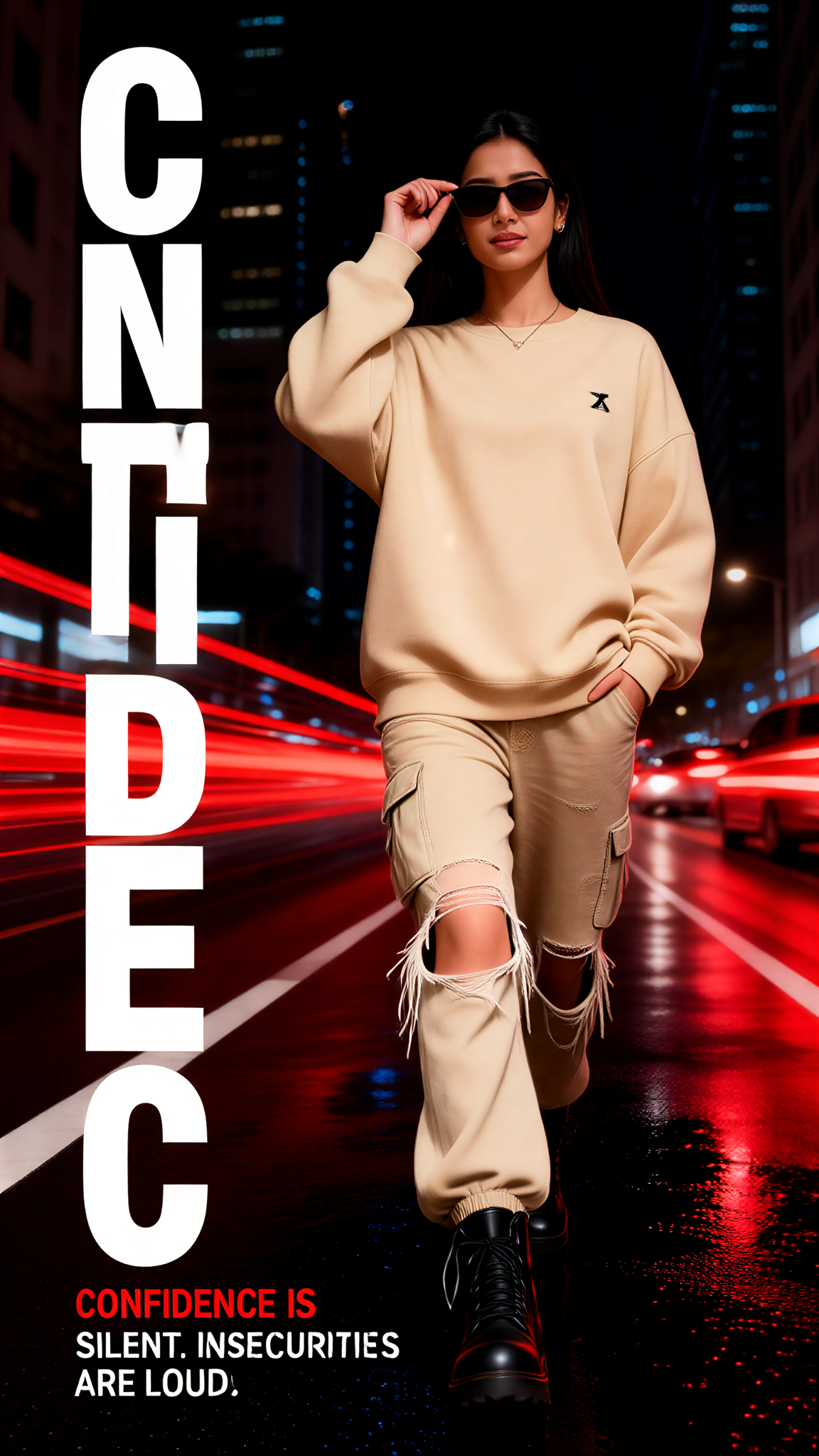 Red and Black Street Style Inspirational Poster for Girls image