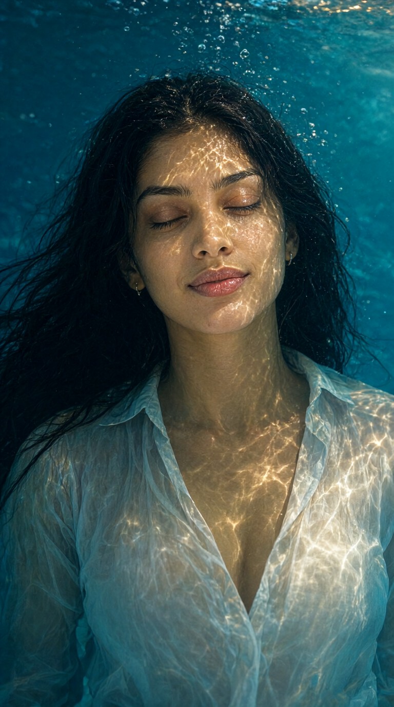 Sensual and Ethereal Underwater Light and Shadow image