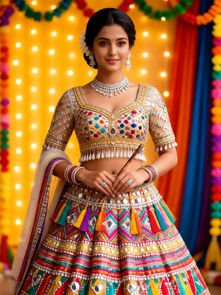 Navratri Mirrorwork Close-Up image