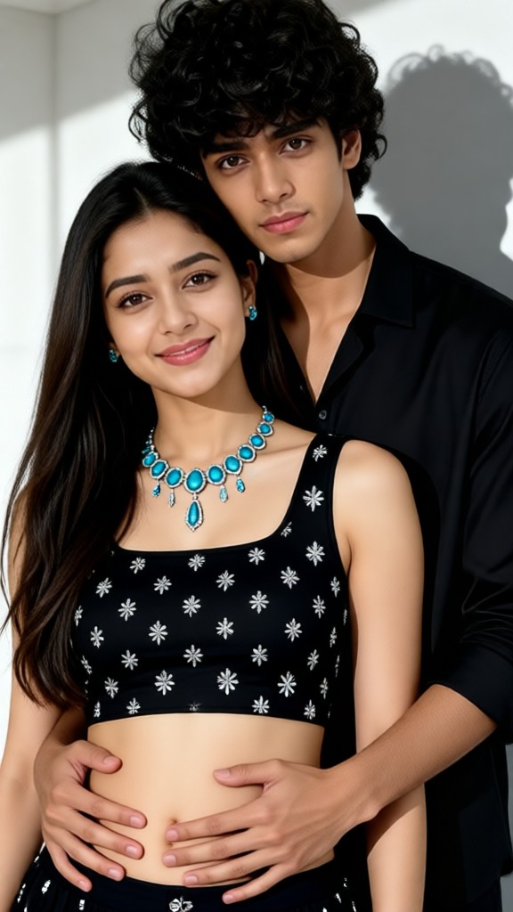Casual Black Photo Shoot for Couples image