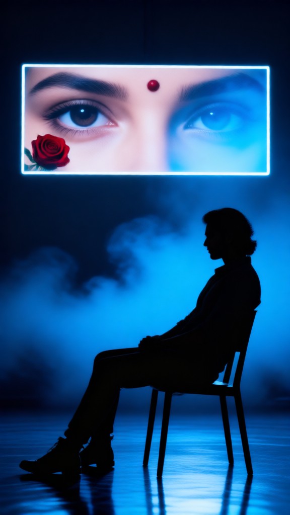 Blue-Toned Silhouette Portraits of Men image