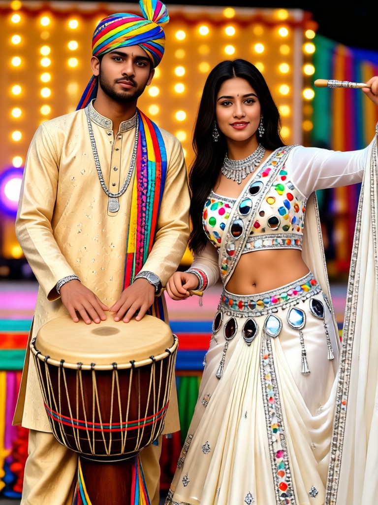 Navratri Drum Dance Couple image