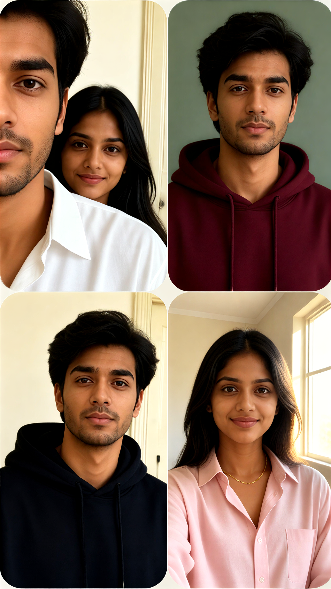 Four-Panel Photo Collage with Face Covered image