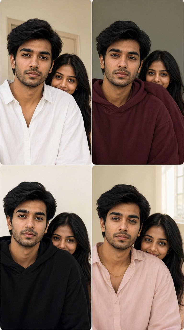 Four-Panel Photo Collage with Face Covered image