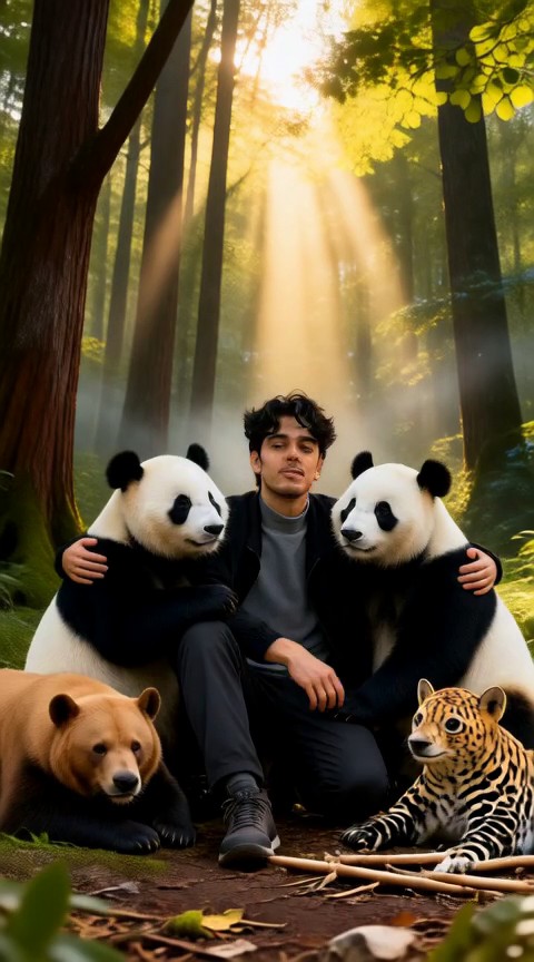 Abrazar a un panda gigante image