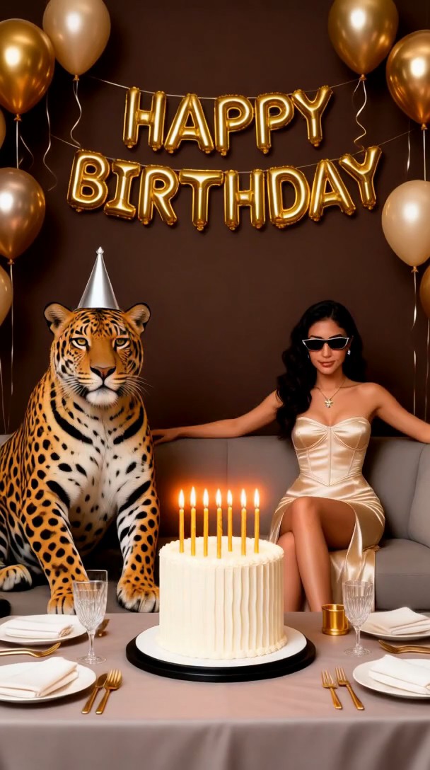 생일 여자와 레오파드 - 멕시코 image