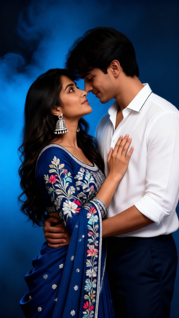 Blue-Toned Romantic Couple Portraits image