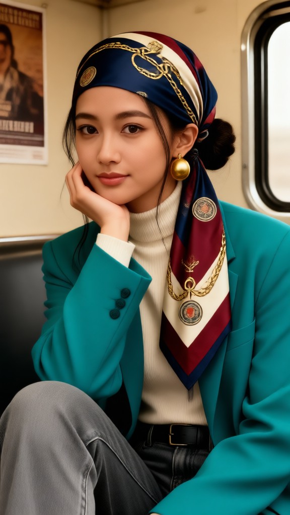 레트로 헤드스카프 스타일 image
