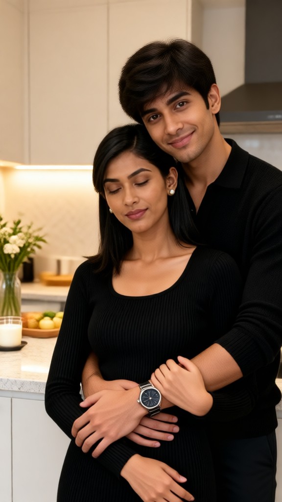 A Family Photo at Home in Warm Lighting image