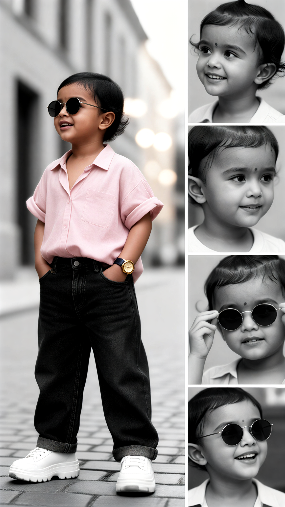 Four-Panel Grid of Children's Sunglasses image