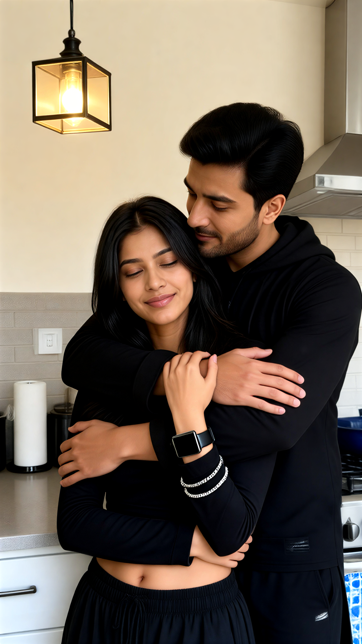  Hugging from Behind at Home image