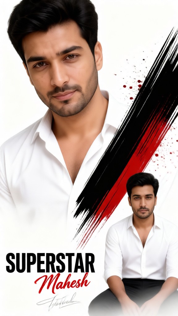 Black and Red Brush Male Celebrity Poster image