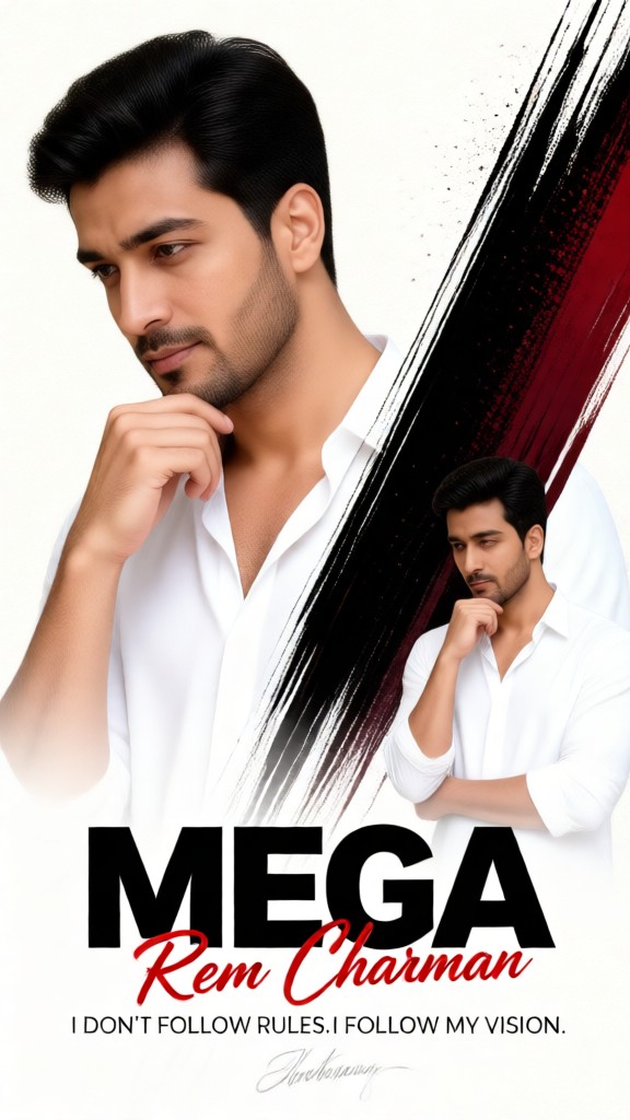 Black and Red Brush Male Celebrity Poster image