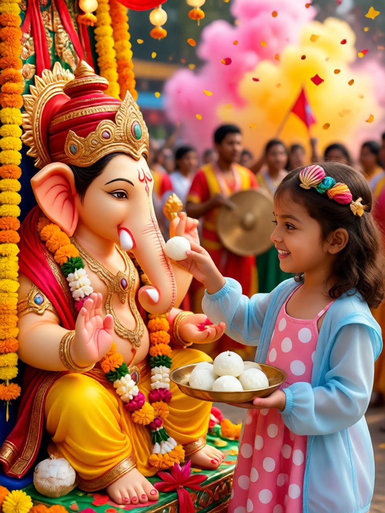 Sweet Laddu Sharing Moment image