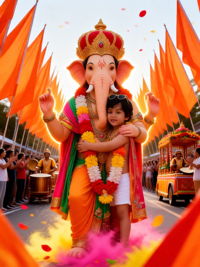 Saffron Flag Ocean Embrace image