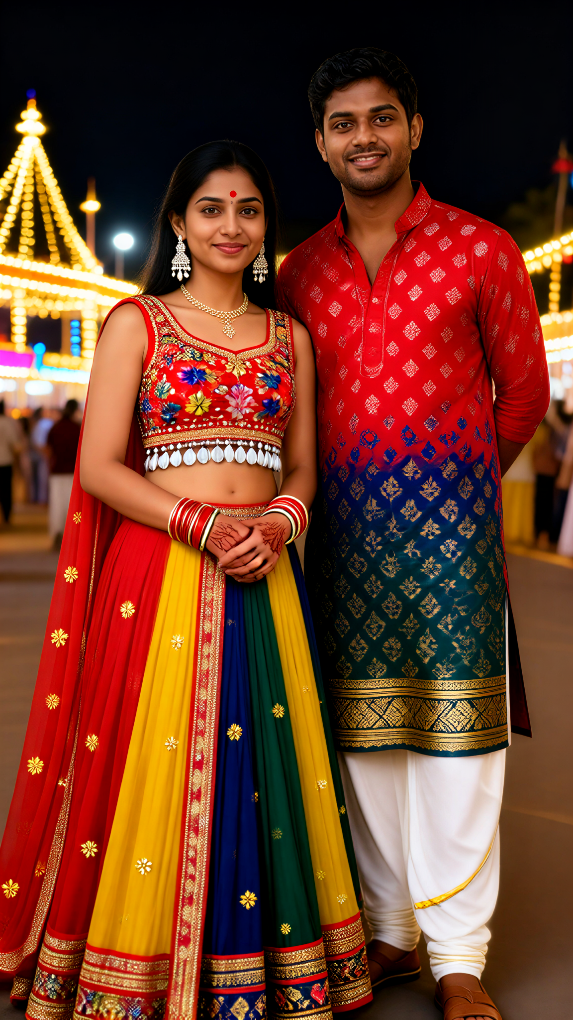 Nine Nights Festival: Garba Couple's Traditional Attire Photo Shoot image