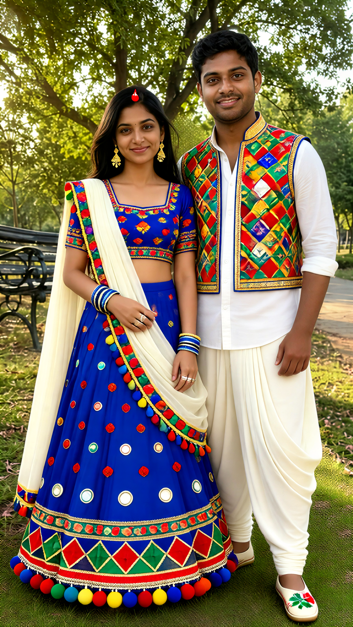 Nine Nights Festival: Garba Couple's Traditional Attire Photo Shoot image