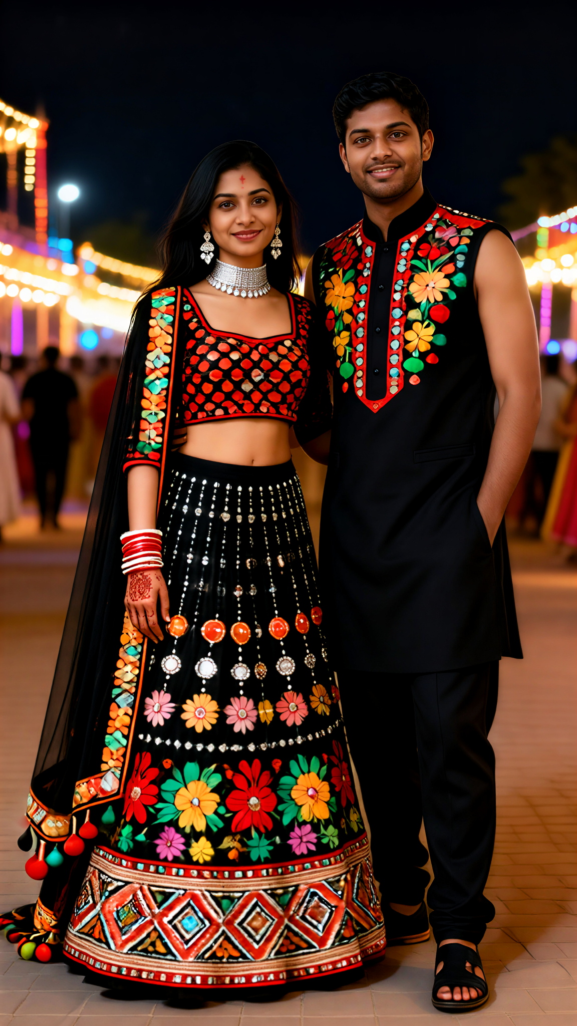 Nine Nights Festival: Garba Couple's Traditional Attire Photo Shoot image