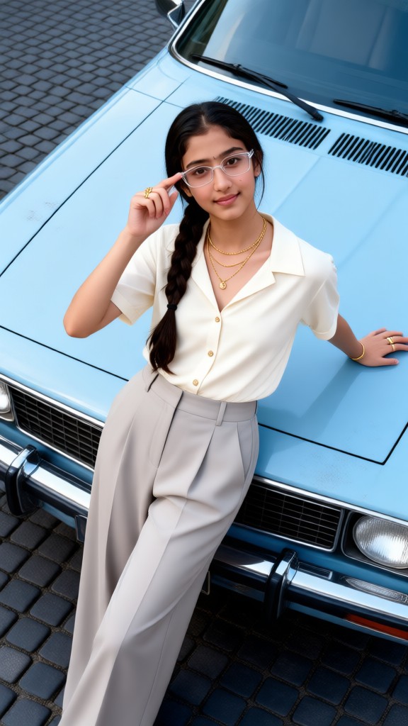 High-angle shot of a sports car image