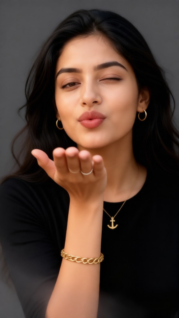 Close-up of a Blurred Blow Kiss image
