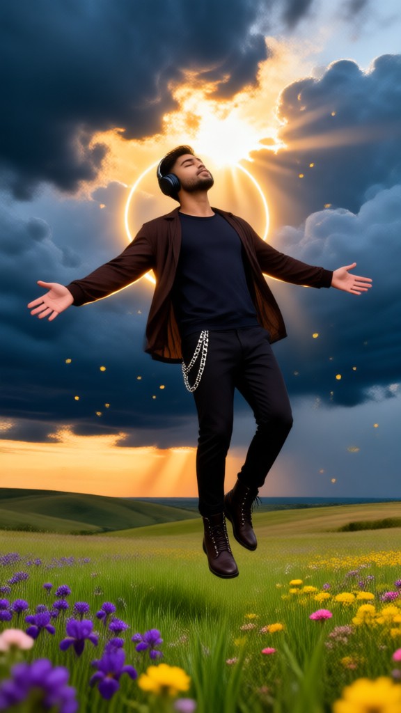 Escuchar música y volar image