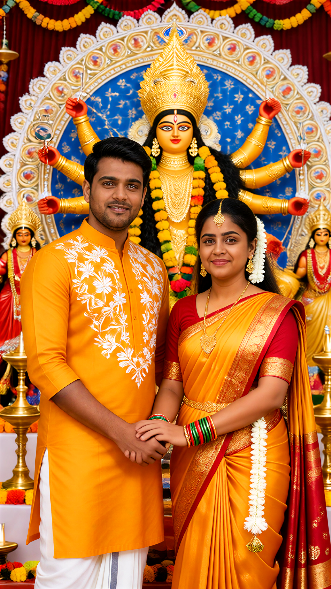 Praying to Durga during Navratri image