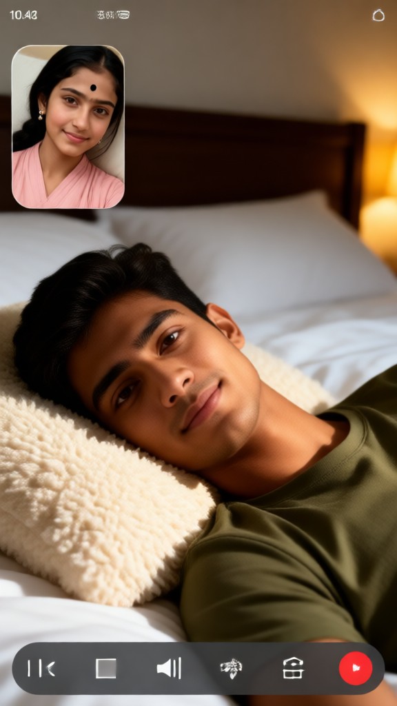 Couple-themed mobile call screen image