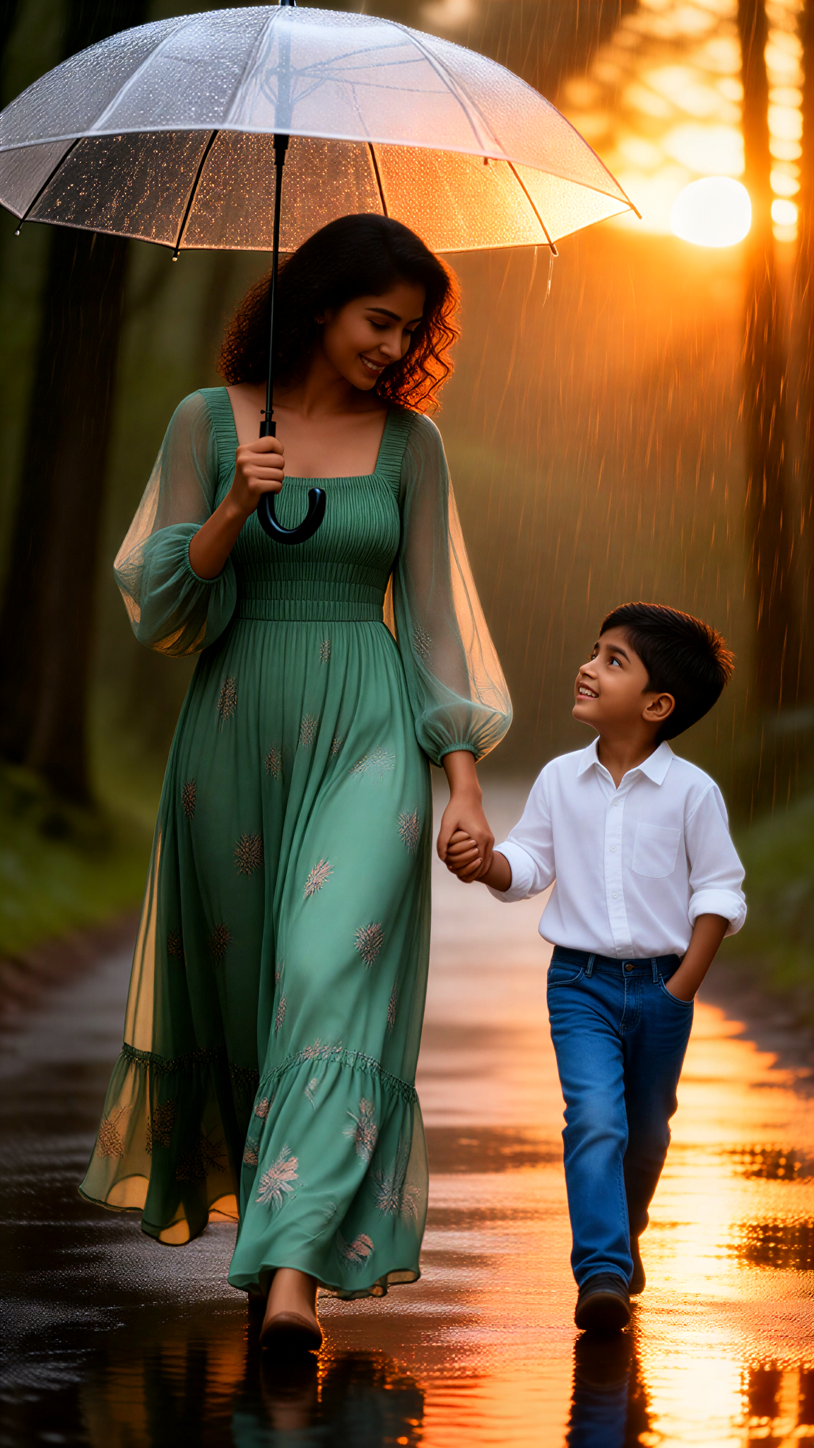 raining day with mom image
