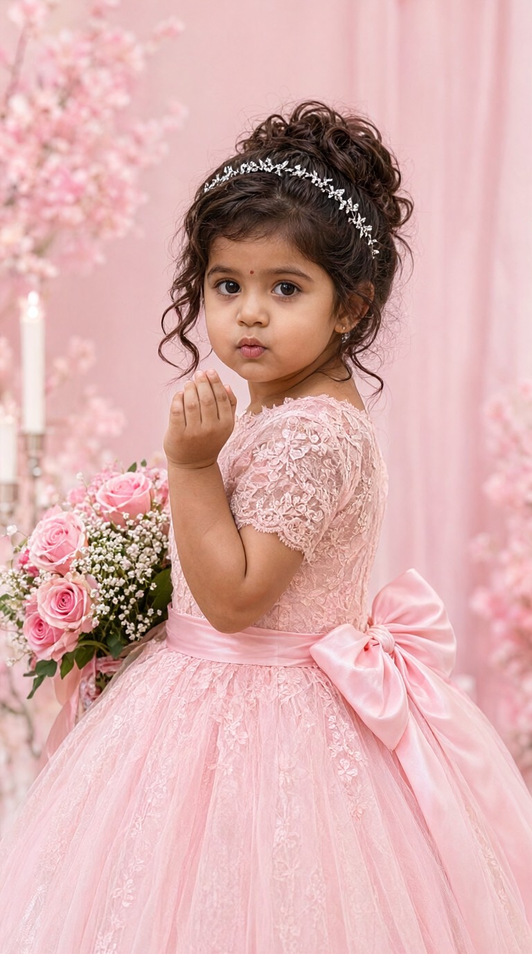 Little Girl with Multicoloured Butterflies image