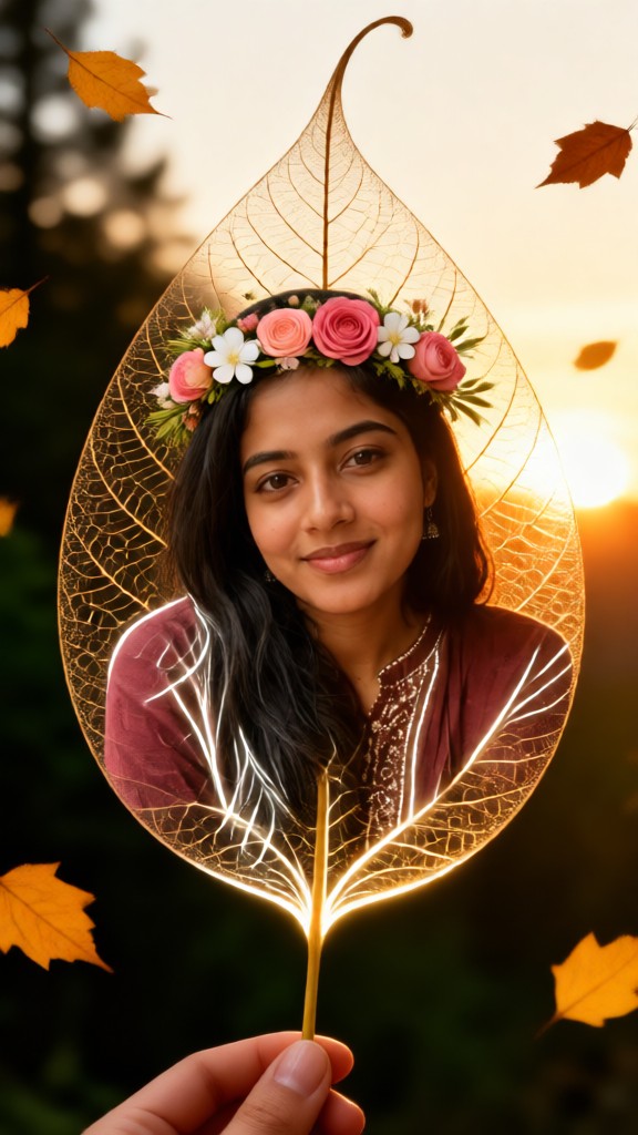 The Beautiful Girl on the Leaf image