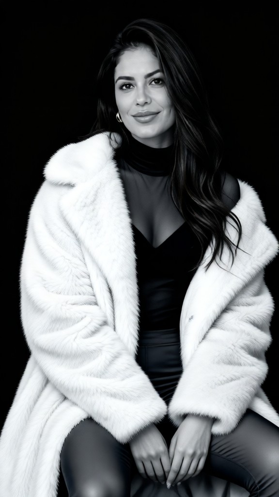 Black-and-White Mink Coat image