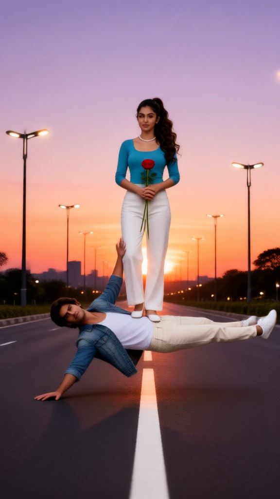Challenging couple photos on the open road image