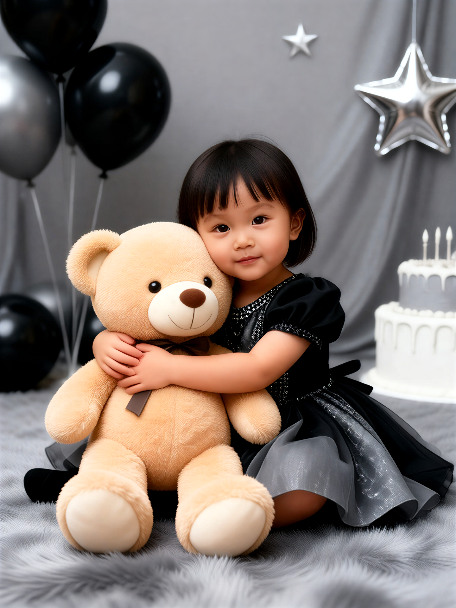 Black and Gray Teddy Birthday image