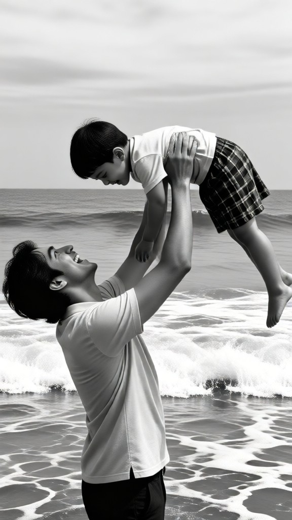 Father And Son Near The Sea image