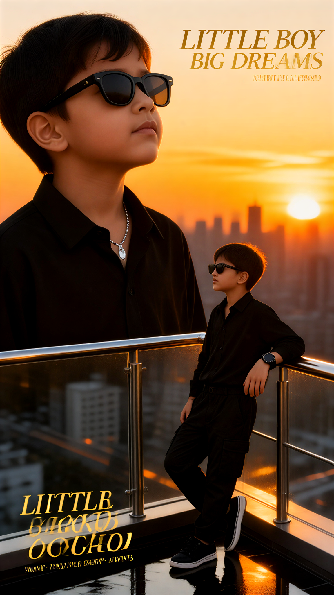 Cool and Stylish Photoshoot on a City Balcony at Dusk image