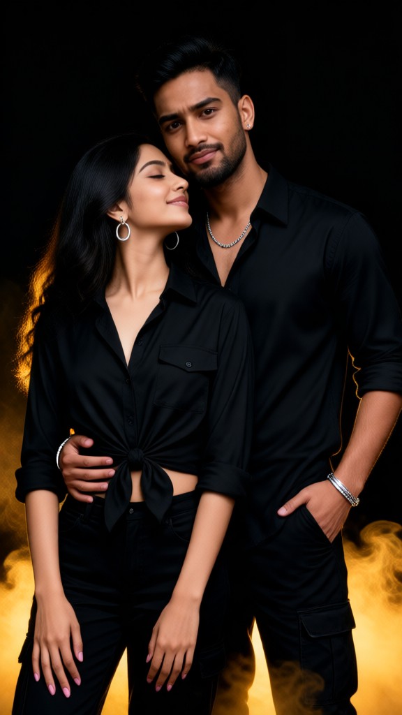 Yellow Light Couple Photo Shoot-02 image