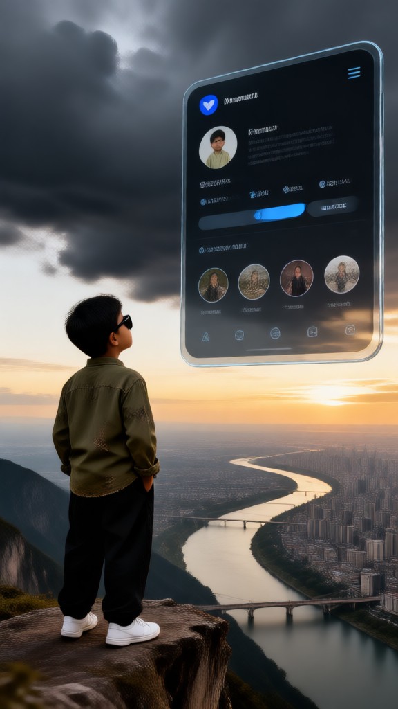 Instagram profile and shot from behind image