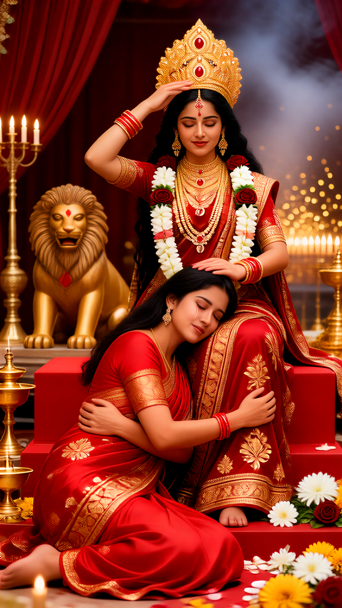 Embracing and Crying on the Navaratri image