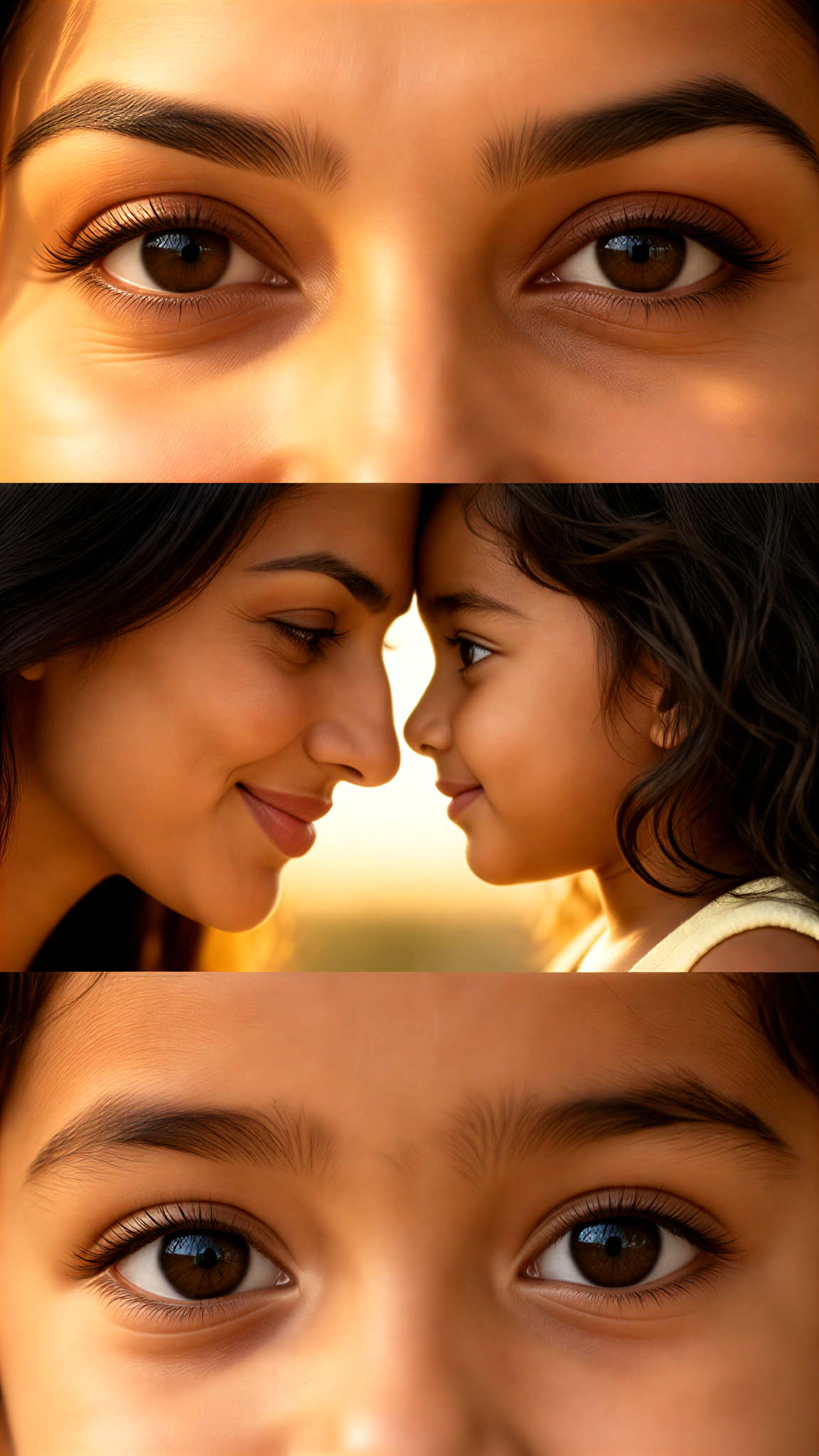 Mother and daughter looked at each other image