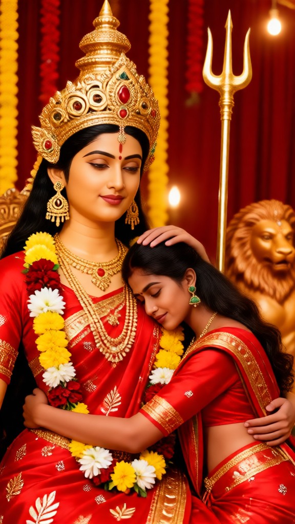 The Goddess Durga has compassion image