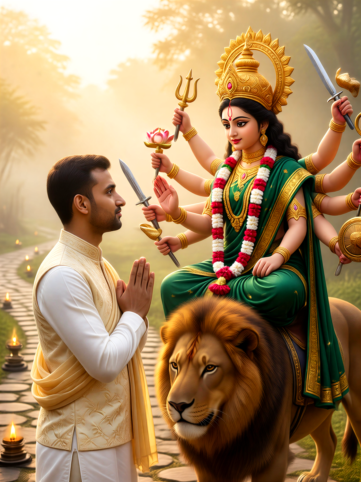Navratri Brahmacharini Lamp Path image