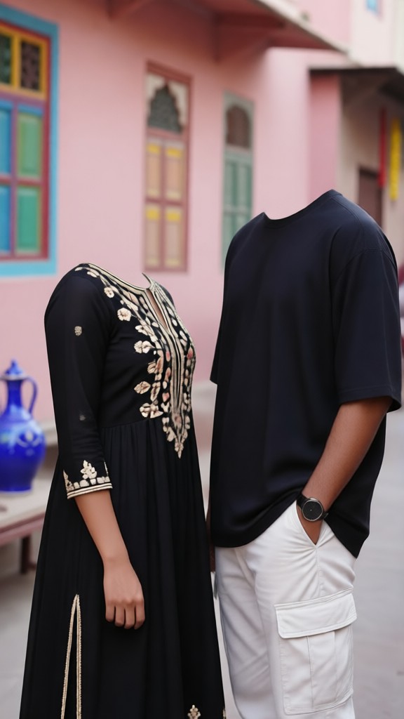 Couple Dress-Up And Without Heads image