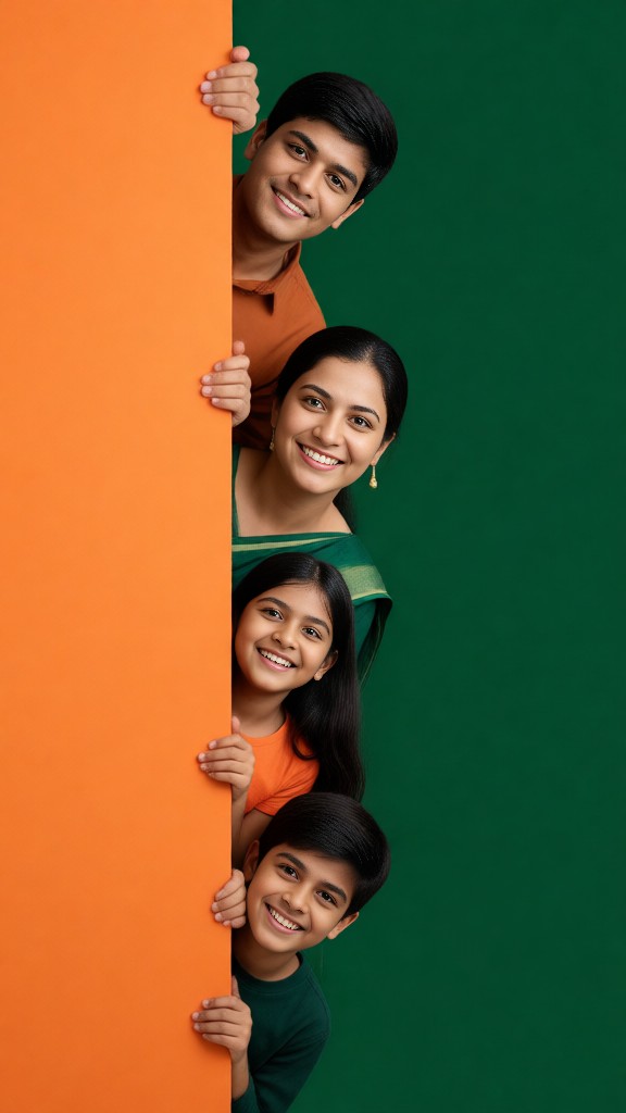 Orange and Green Family Photo image