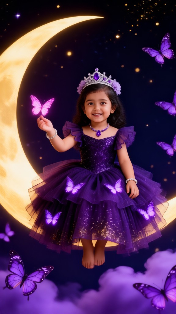 Purple Butterfly Angel Baby Girl image