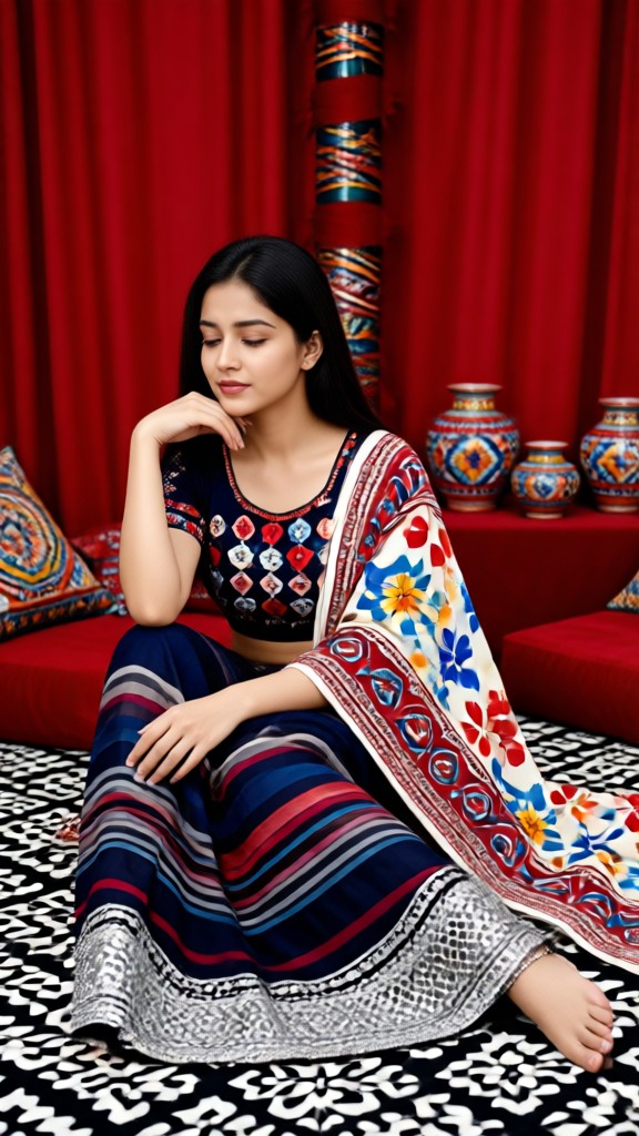 Vintage Contemplative Sari image
