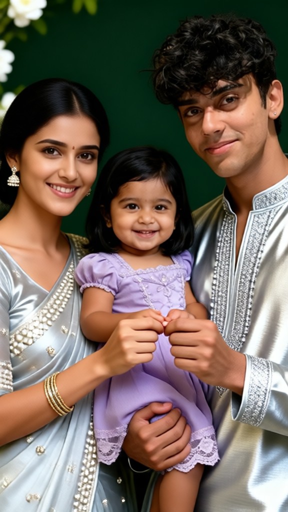 Mom in a Sari: Holding Baby's Hand image